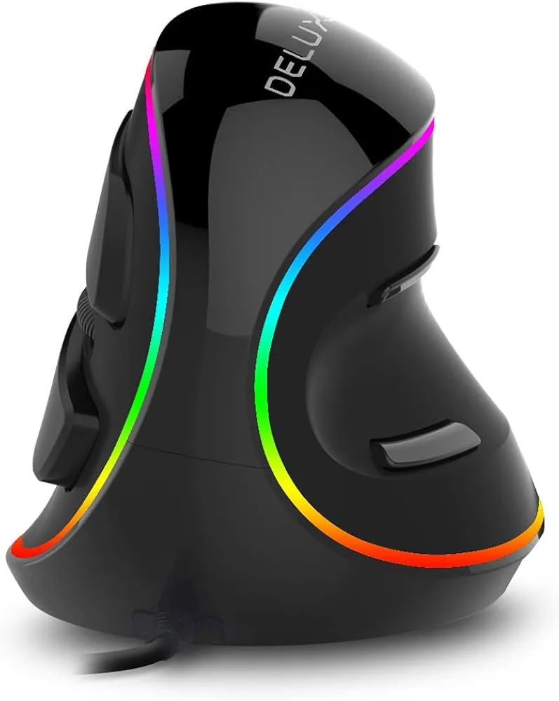 MOUSE ERGONÓMICO DELUX M618 PLUS RGB